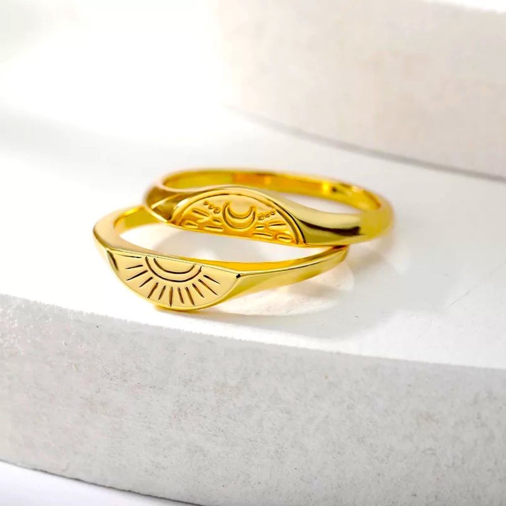 🍒3/$30 New Sun & Moon Signet Rings